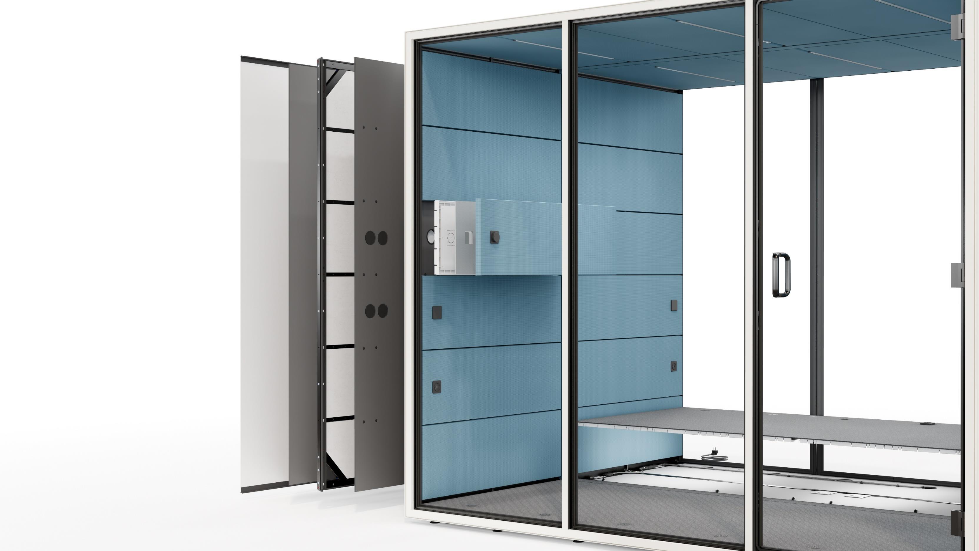 CUBE technical performance rendering for airflow, soundproofing, and recyclability